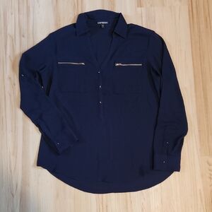 Express Men's Deep Blue Casual Shirt